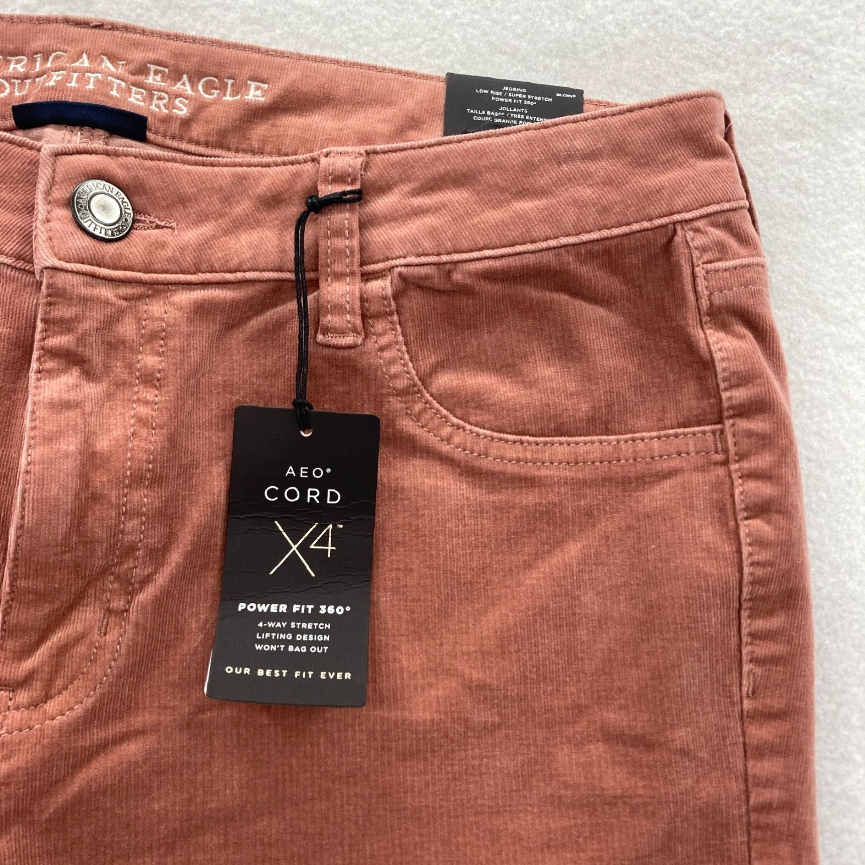 American Eagle Outfitters American Eagle Outfitters Corduroy Jeggings Women's 14 Brown Stretch Low Rise Skinny Ankle Jeans Size 24" / US 00 / IT 34 - 4 Thumbnail