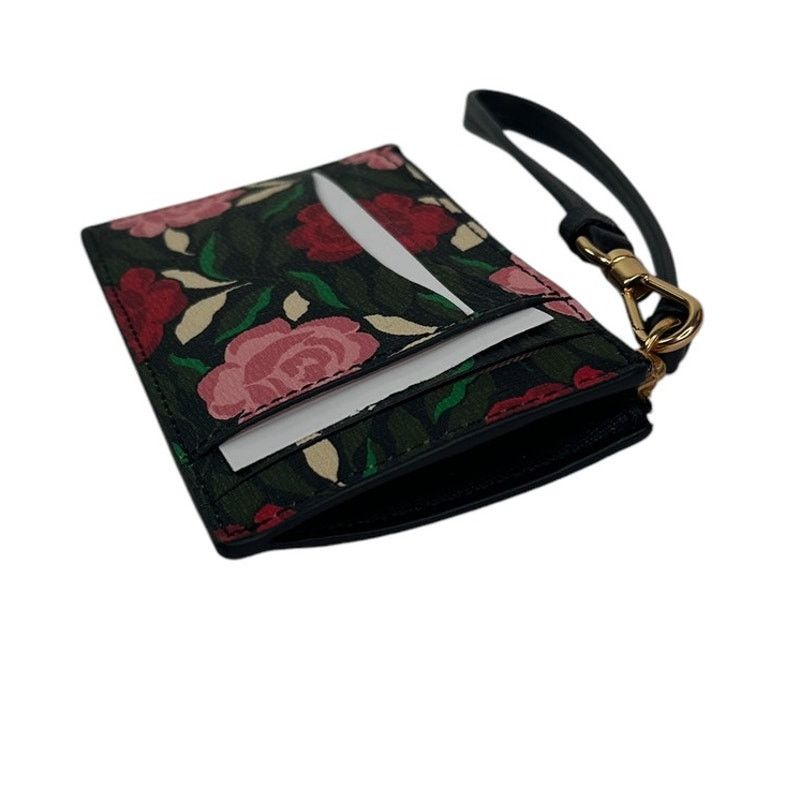 Kate Spade Kate Spade Morgan Rose Garden Coin Card Case Wristlet Black Size ONE SIZE - 4 Thumbnail