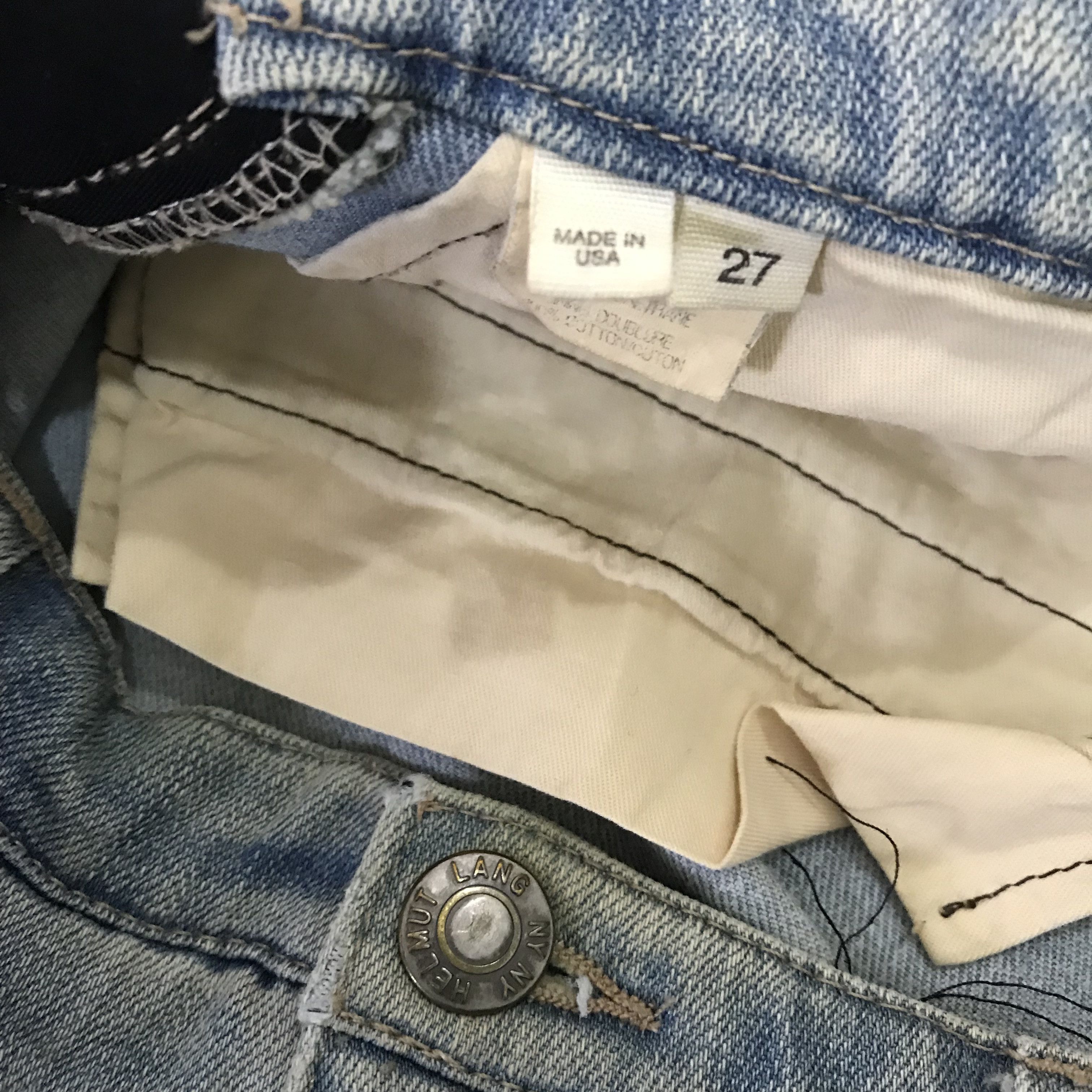Helmut Lang Vintage Helmut Lang Short Stone Washed Faded Blue Jean Size US 27 - 11 Thumbnail