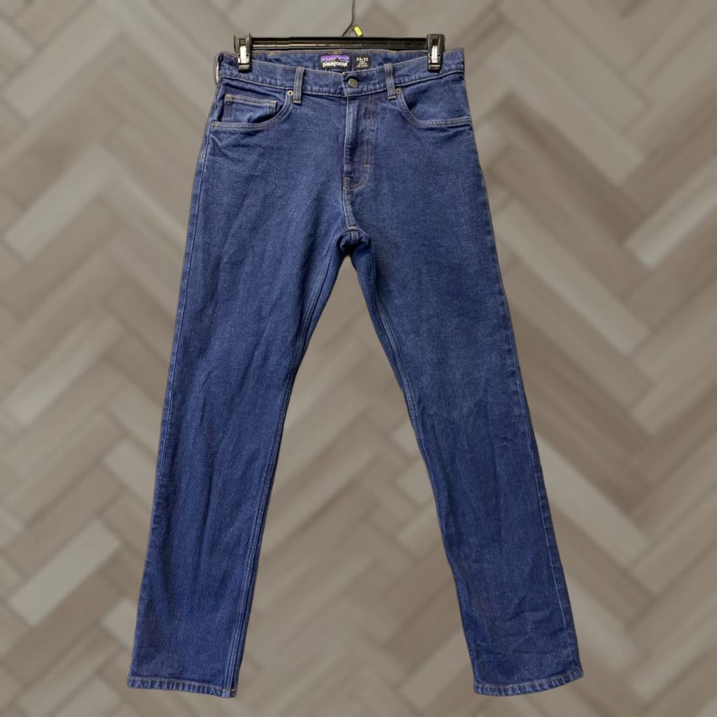 Patagonia Jeans Pants Mens 32x32 Blue Denim / 0131 Jeans Flat Front Regular Fit 5-Pocket Cotton Denim Blue Handcrafted?