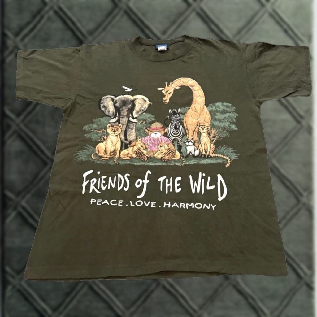 Vintage VINTAGE 90s Friends of The Wild Safari Animals Nature Earth Green Cute T-Shirt Large Men Green Nature Animals Friends T-Shirt Mens L Size US L / EU 52-54 / 3 - 1 Thumbnail