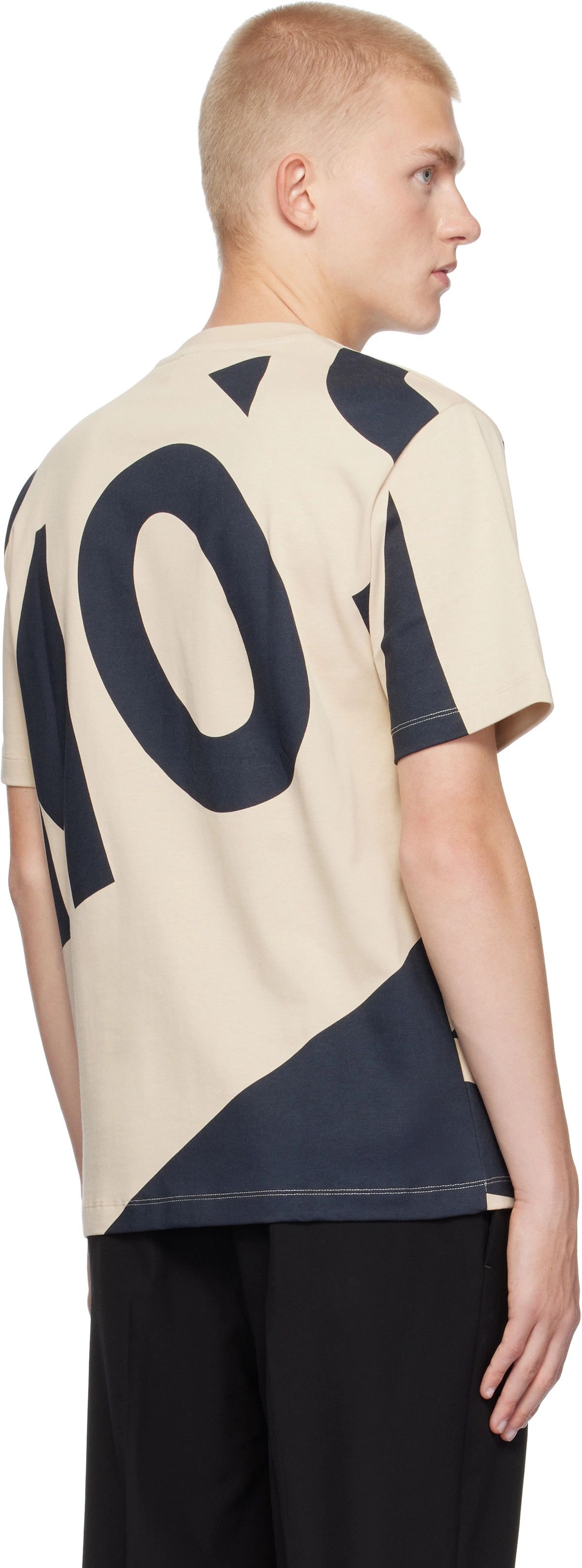 Salvatore Ferragamo o1s1rm0126 Graphic T-Shirt in Beige/Black Size US L / EU 52-54 / 3 - 4 Thumbnail