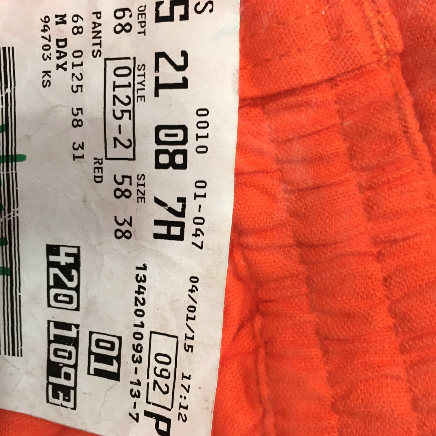 Vintage Kingsize Pants Sweatpants Orange 58 31 Big & Tall NWT | Men’s Size 58 Inseam 31 Cotton Polyester Stretch Bagged | 90s? Size US 42 / EU 58 - 7 Thumbnail
