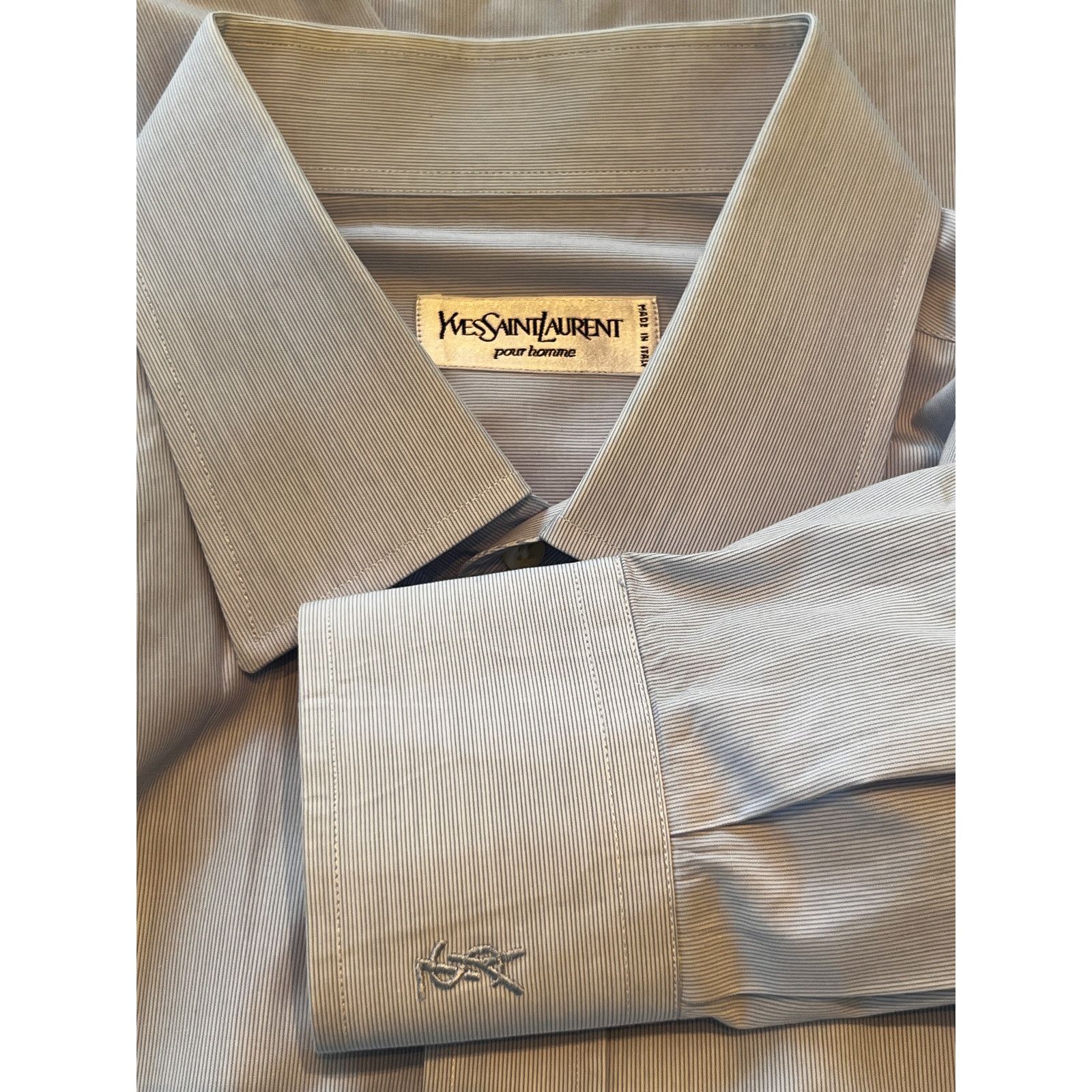 Yves Saint Laurent Yves Saint Laurent Pour Homme Shirt 18/45 Light Blue Size US XXL / EU 58 / 5 - 5 Thumbnail