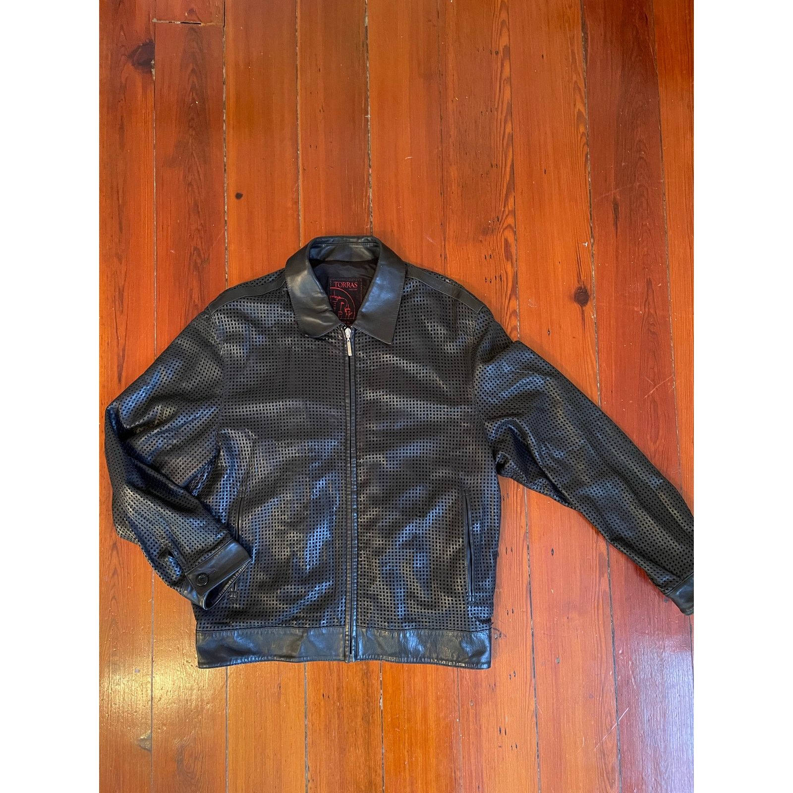 Torras Torras Men’s Black Perforated Leather Jacket Size 40 Size US M / EU 48-50 / 2 - 1 Thumbnail