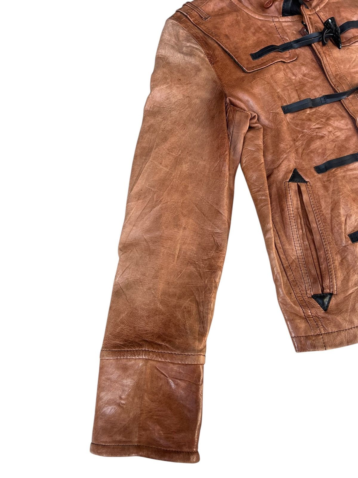 Ekam Haruf Japan Patina Sheepskin Leather Hoodie Toggle Jacket Size US M / EU 48-50 / 2 - 8 Thumbnail