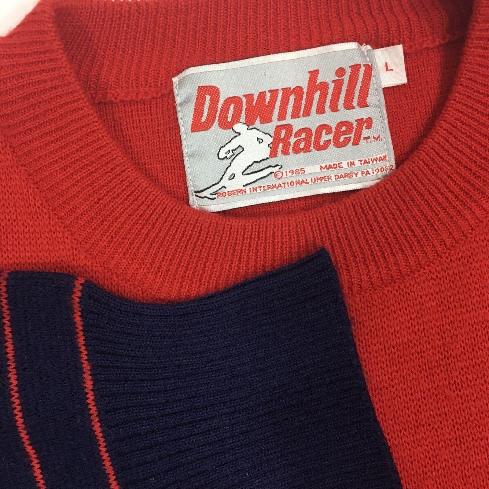 Other 80's Downhill Racer Blue STRIPE Wool Knit 1985 SKI Sweater Size US L / EU 52-54 / 3 - 2 Thumbnail