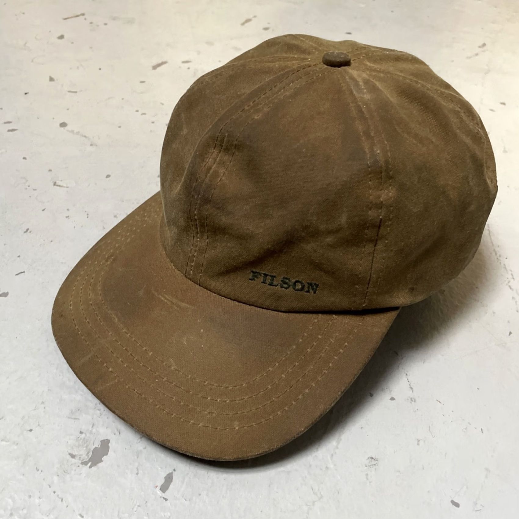 Filson VINTAGE Filson Cap Baseball Cap Canvas Brown OS One Size USA Outdoor Hunting Americana Workwear Leather strap Mens Womens Unisex Adults Size ONE SIZE - 2 Thumbnail