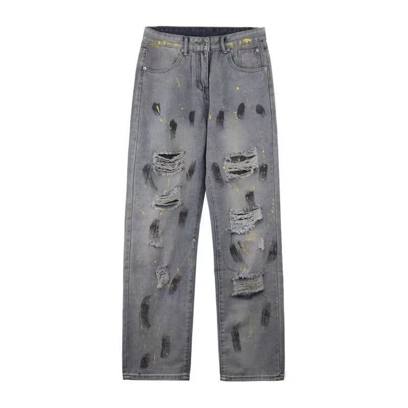 Designer × Jean × Vintage High street hip hop ripped straight leg jeans Size US 34 / EU 50 - 5 Thumbnail