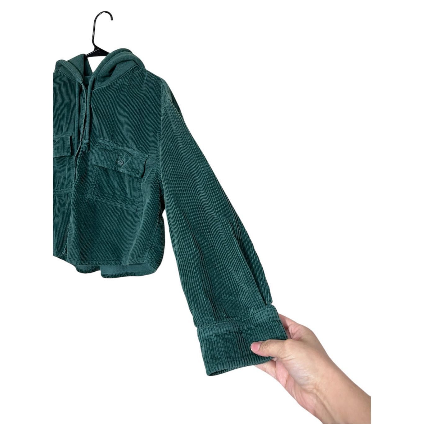 American Eagle Outfitters American Eagle Corduroy Button-Up Cropped Shirt Jacket Shack Size L / US 10 / IT 46 - 3 Thumbnail