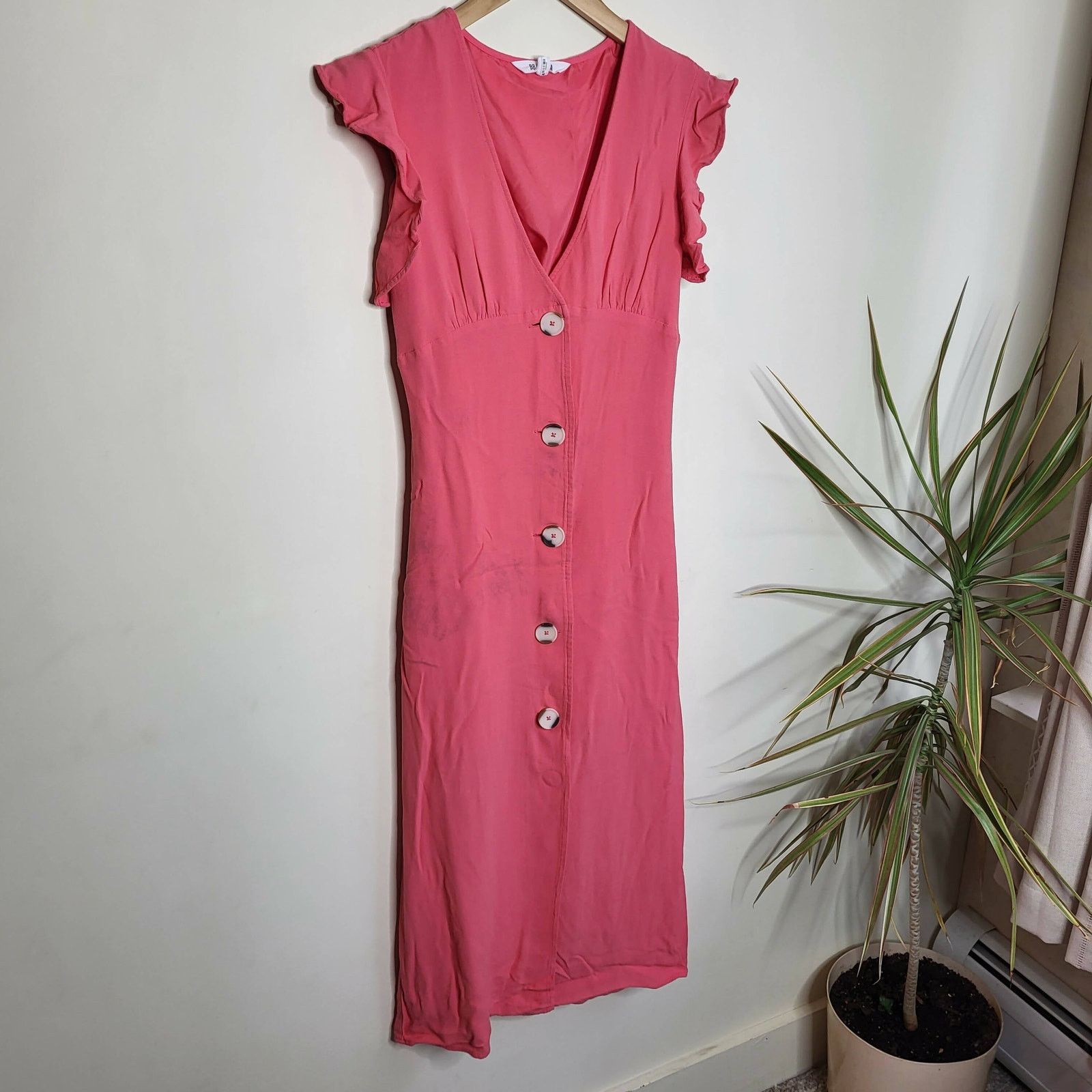BB Dakota BB Dakota Ruffle Sleeve Midi Dress - Pink Size S / US 4 / IT 40 - 2 Thumbnail