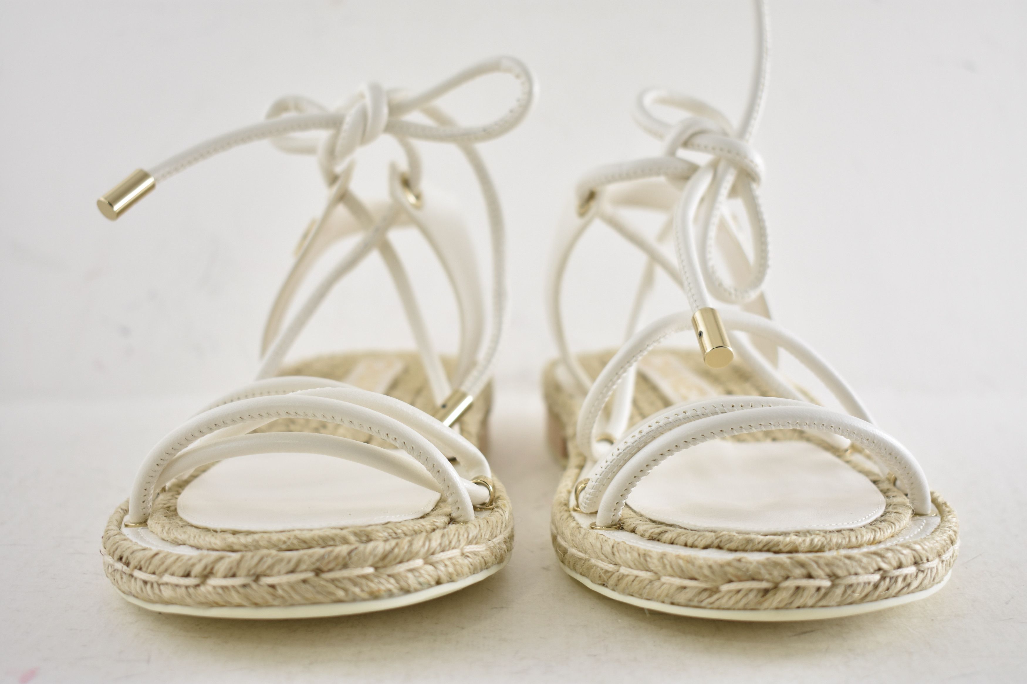 Chanel 20S CC Logo Mules Lace Up Tie Sandal Espadrille Flat 36 Size US 6 / IT 36 - 15 Thumbnail