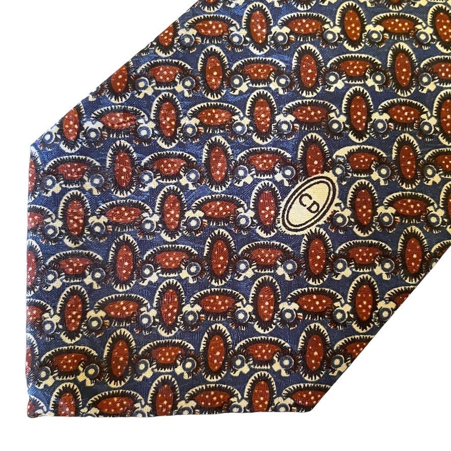 Dior × Vintage Vintage Christian Dior CD Logo Printed Jacquard Wide Tie Size ONE SIZE - 8 Thumbnail