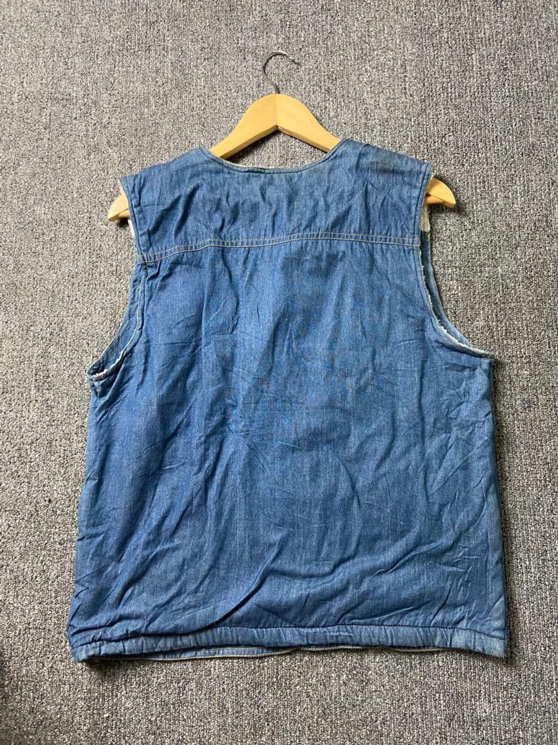 Japanese Brand LEXUGTOU Sherpa Lined Denim Vest (200) Size US M / EU 48-50 / 2 - 2 Thumbnail