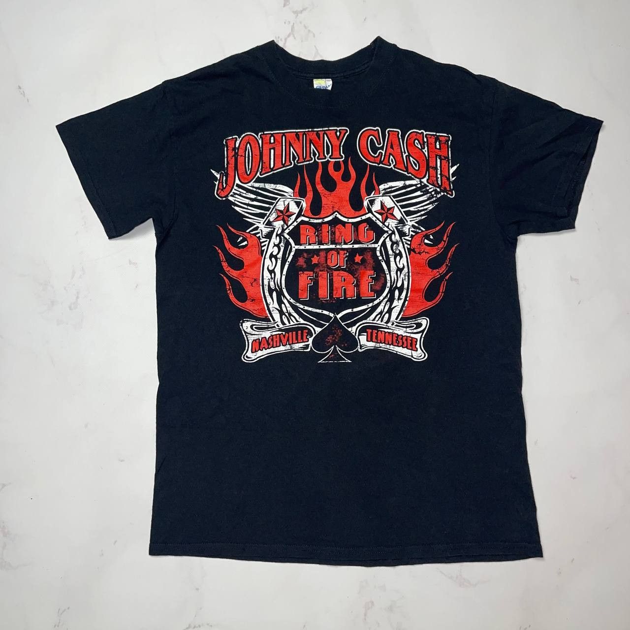 Vintage Johnny Cash Ring Of Fire Vtg Country T-shirt Size M Black Size US M / EU 48-50 / 2 - 1 Thumbnail