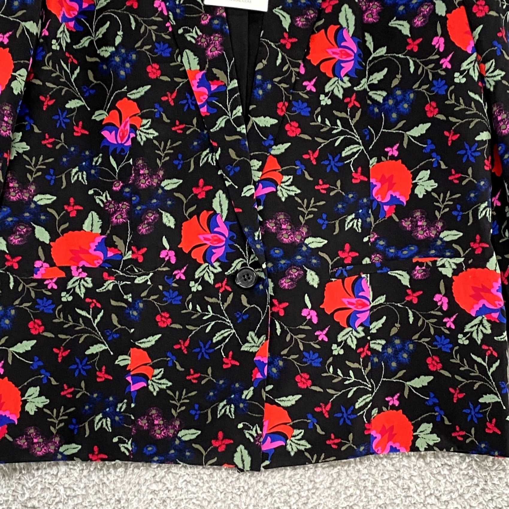 Joie Joie Blazer Silk Floral S Black Women Small Mid-Length Long Sleeve Button Jacket Mens Womens Girls not Size S / US 4 / IT 40 - 3 Thumbnail