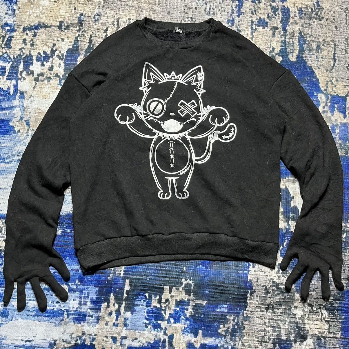 Designer × Japanese Brand ⚡️STEALS⚡️Noel Punk Cat Crazy Design Sweetshirts Size US XL / EU 56 / 4 - 1 Thumbnail