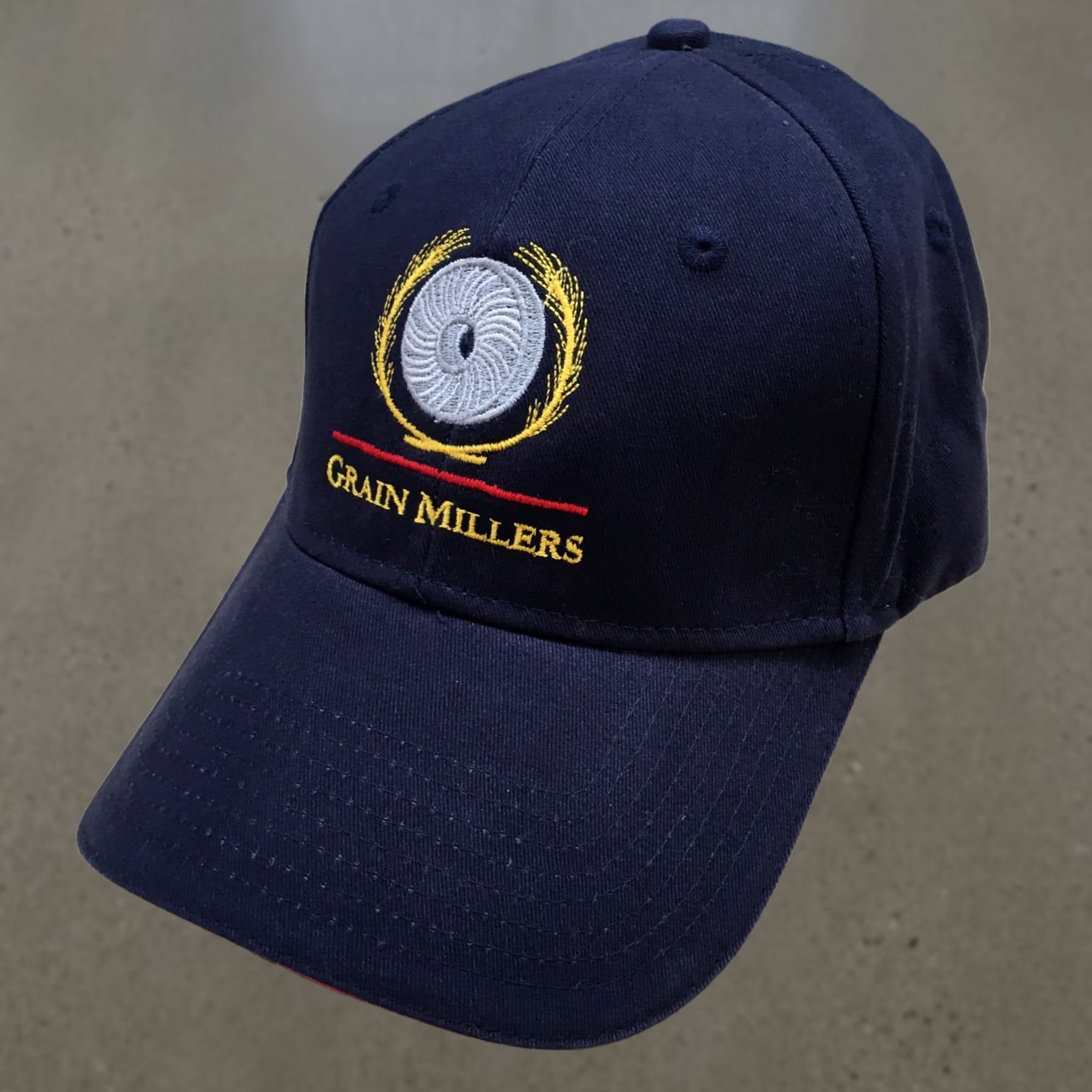 Logo 7 Cap America Baseball Cap Men Blue OS Curved Brim Embroidered Logo Grain Millers Size ONE SIZE - 1 Thumbnail