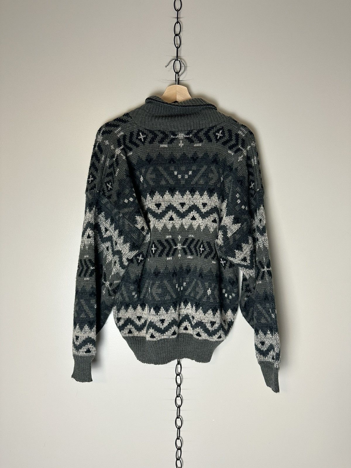 Sears × Vintage Vintage Sears Abstract Swiped Swoop Neck Sweater Large Size US L / EU 52-54 / 3 - 2 Thumbnail