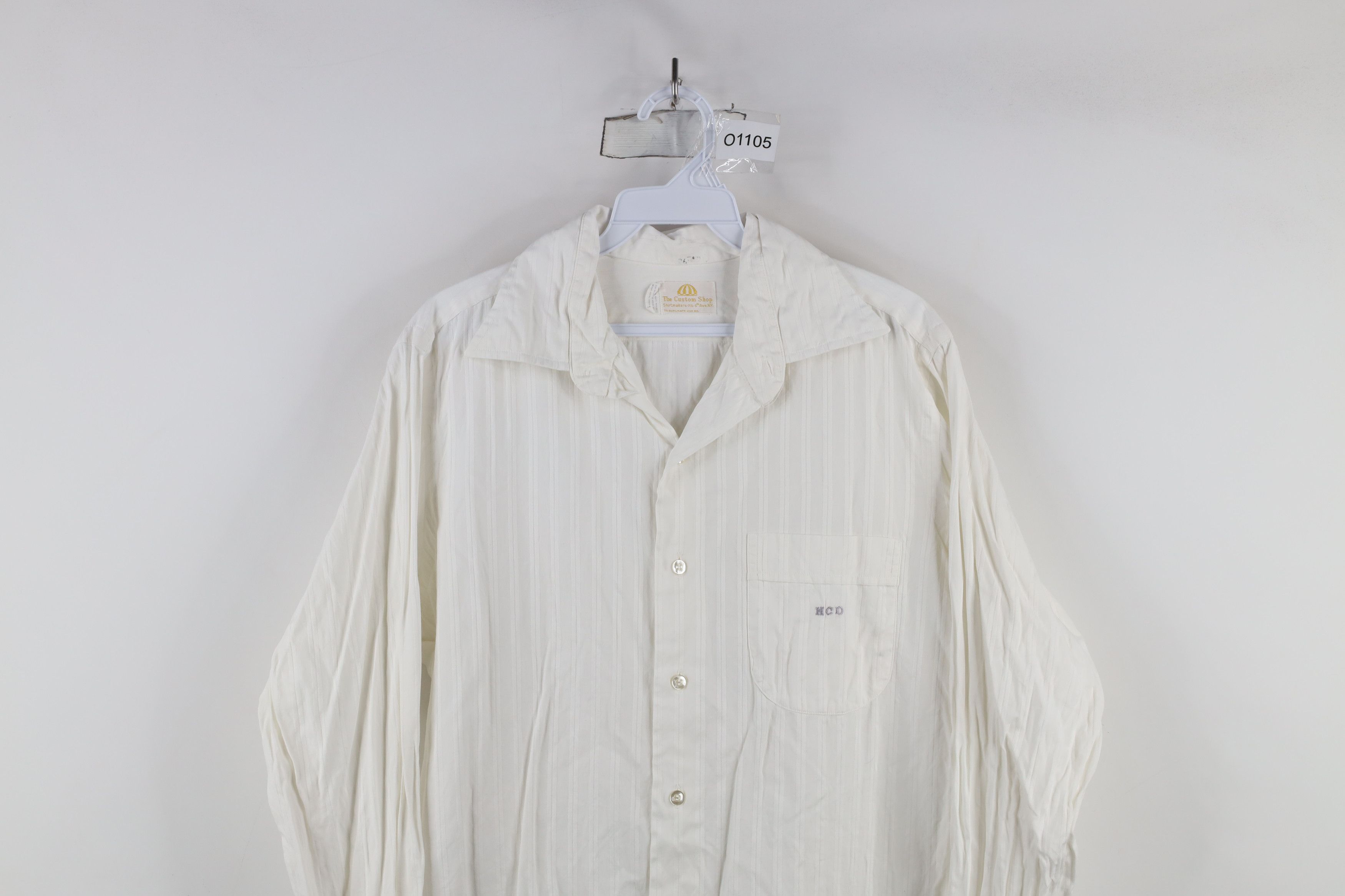 Vintage Vintage 70s Rockabilly French Cuff Button Shirt White USA Size US L / EU 52-54 / 3 - 2 Thumbnail