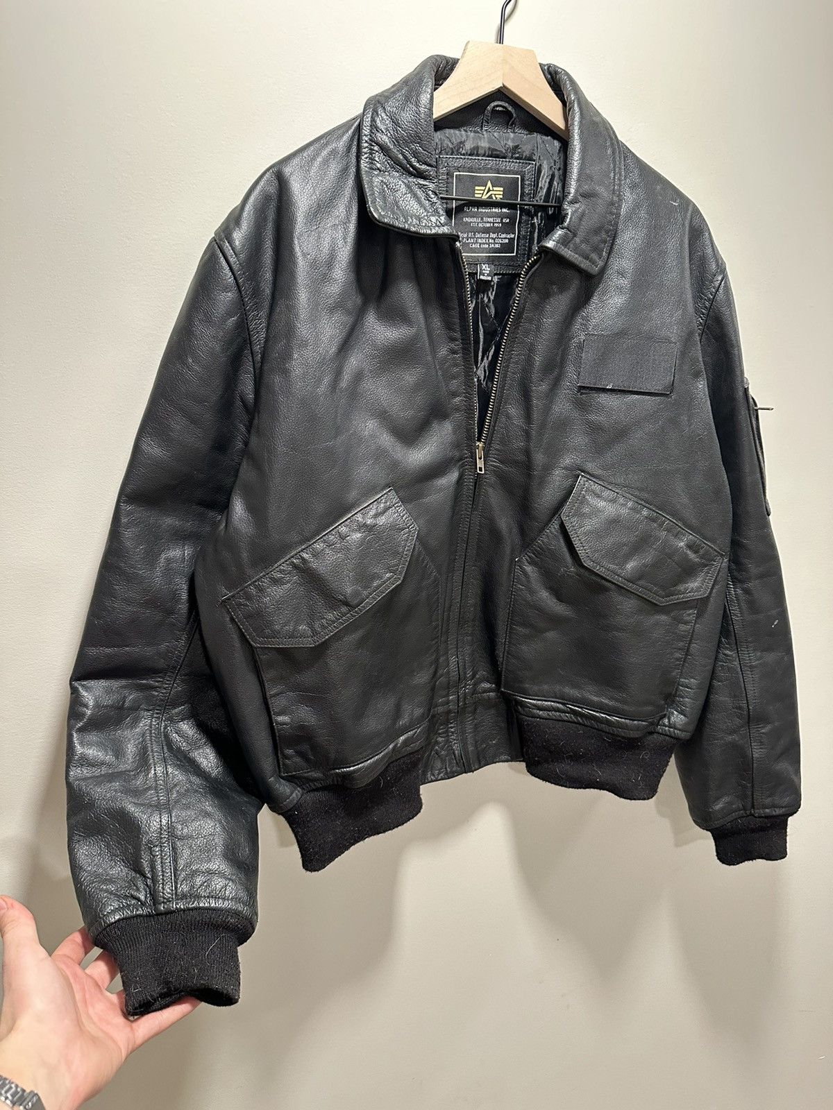 Alpha Industries Alpha Industries Leather Jacket Bomber Black RARE Size US L / EU 52-54 / 3 - 5 Thumbnail