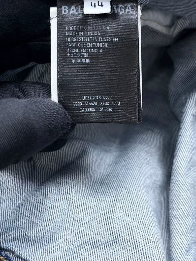 Balenciaga Balenciaga Distressed blue back double B logo denim jacket Size US S / EU 44-46 / 1 - 6 Thumbnail