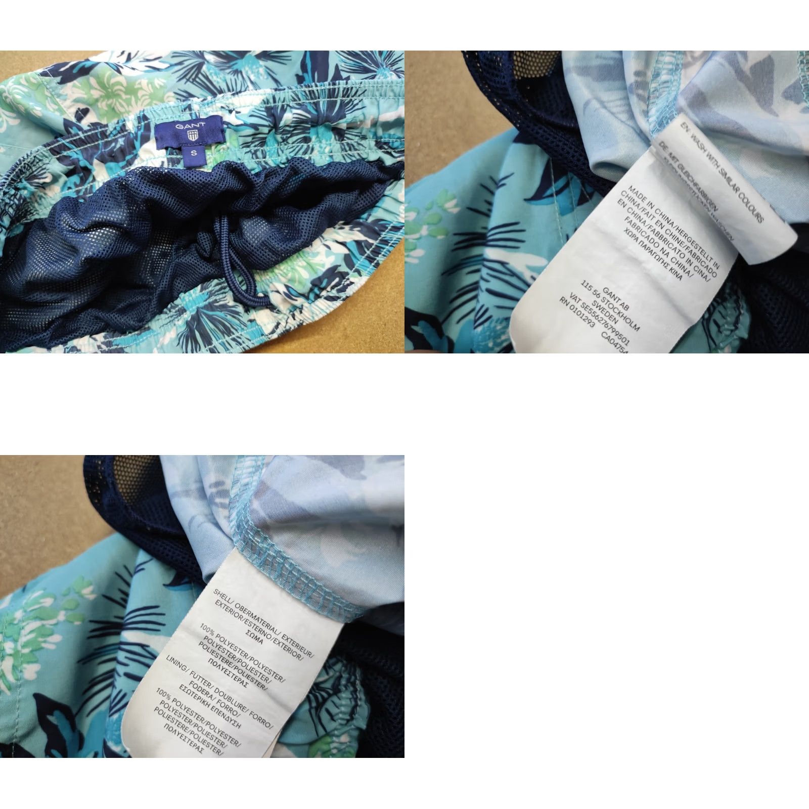 Gant GANT Shorts Mens Size S Swim Summer Palms Small Drawstring Surf Print Size US 29 - 9 Thumbnail