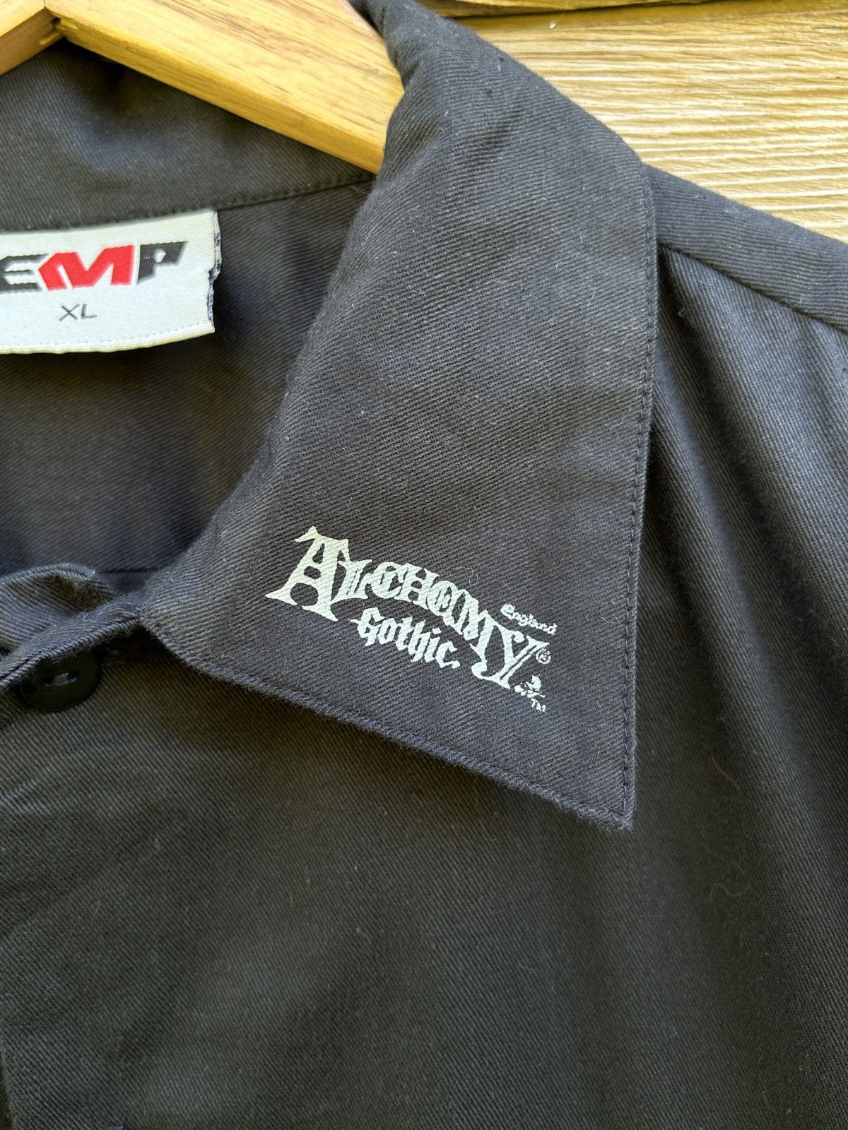 Alchemy Equipment 00s Vintage Alchemy Gothic 2001 Demons Carta Button Up Shirt Size US XL / EU 56 / 4 - 9 Thumbnail