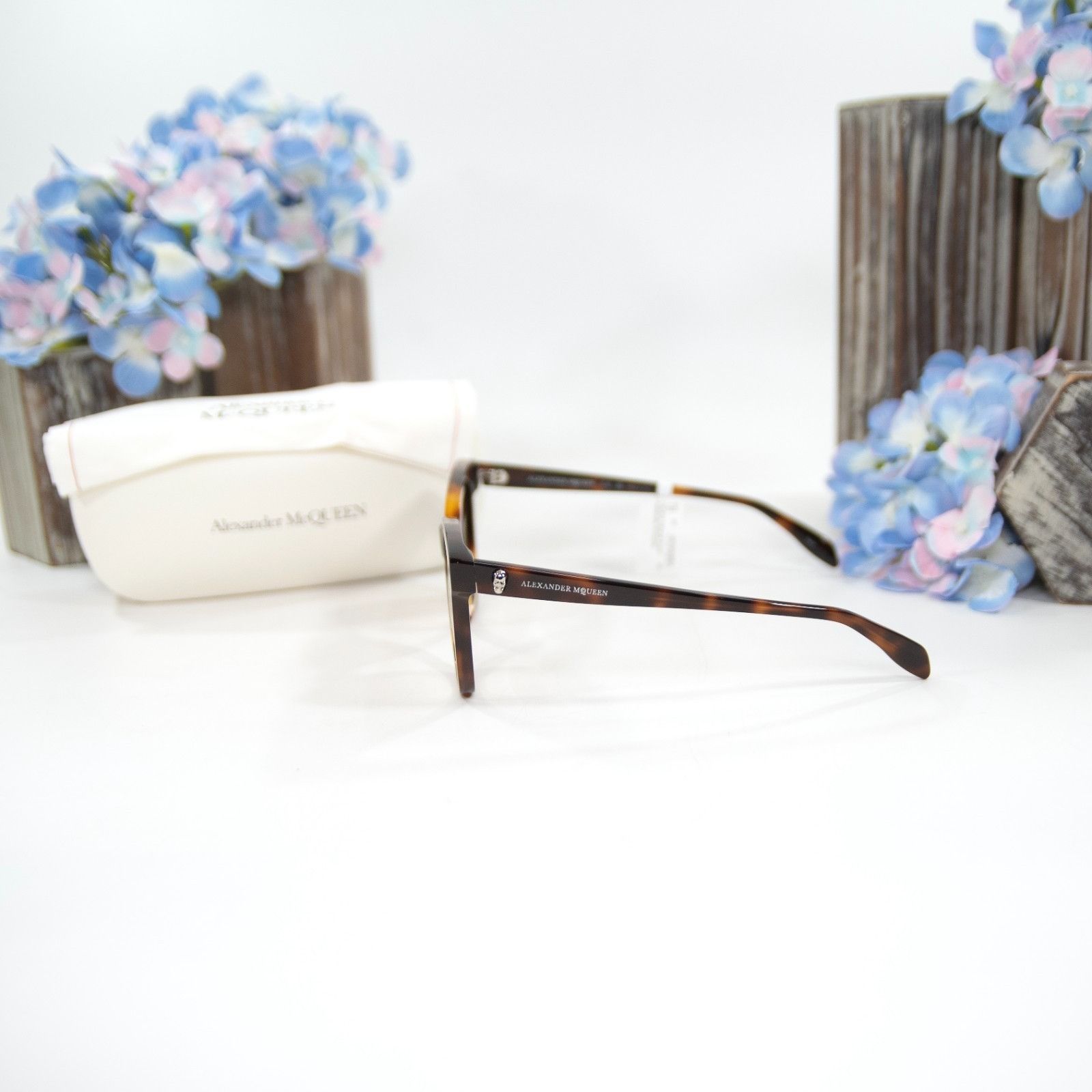 Alexander McQueen Alexander McQueen 3D Skull Tortoise Logo Havana Acrylic Sung Size ONE SIZE - 2 Thumbnail