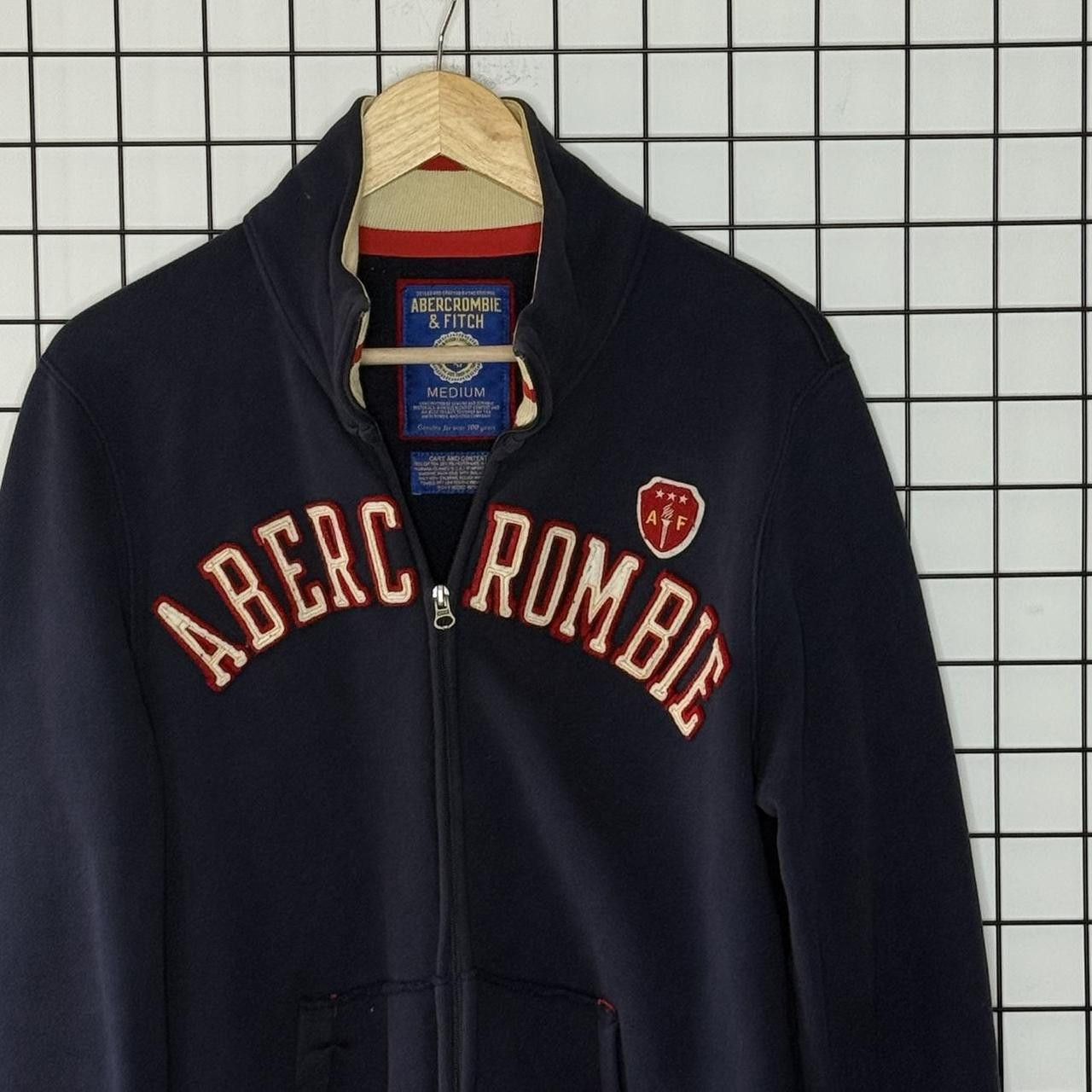 Abercrombie & Fitch Abercrombie and Fitch Sweatshirt Zip Up Embroidered Navy Size US M / EU 48-50 / 2 - 3 Thumbnail