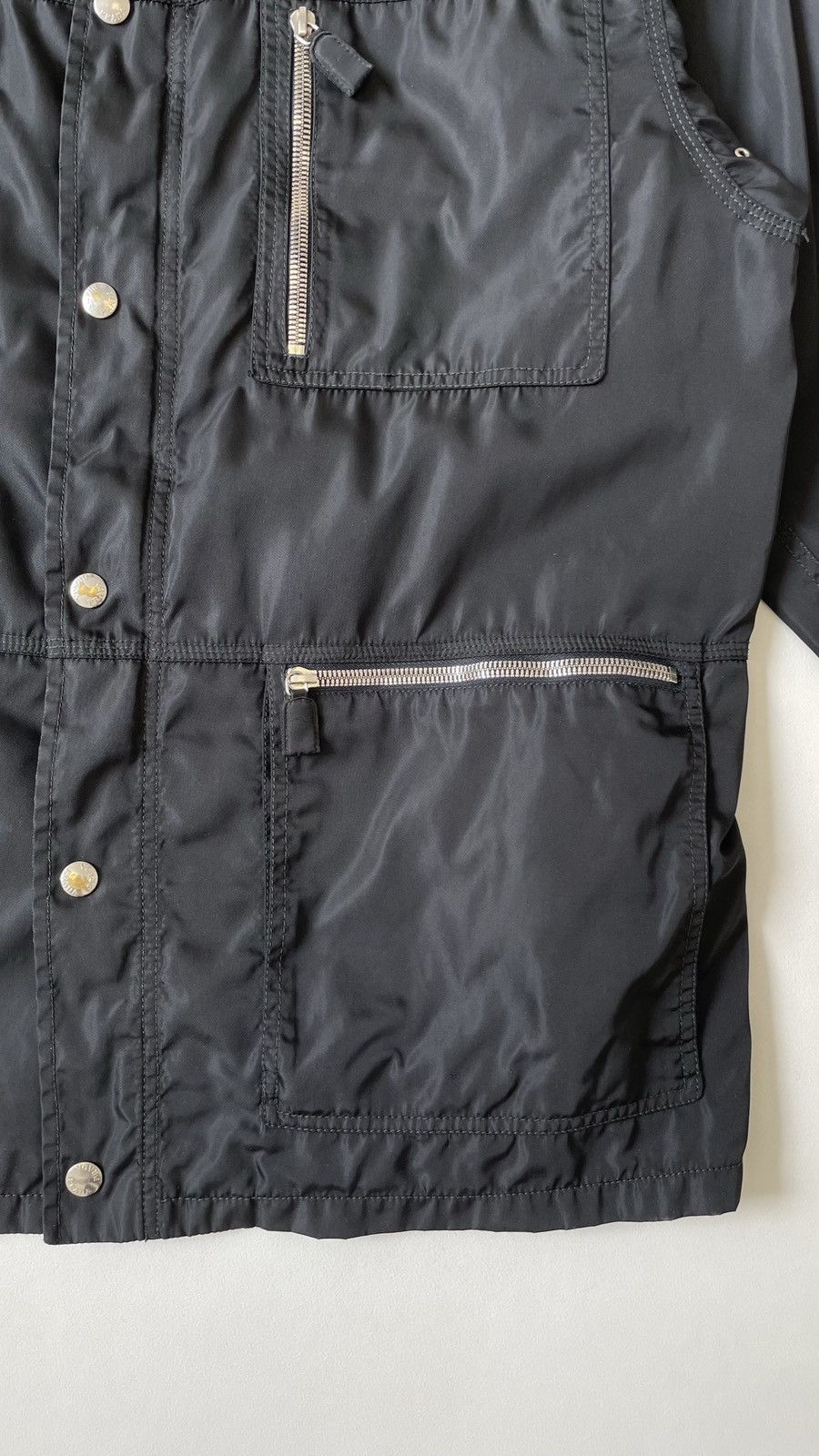 Prada Mid 90s Black Nylon Utility Jacket Size US XL / EU 56 / 4 - 7 Thumbnail