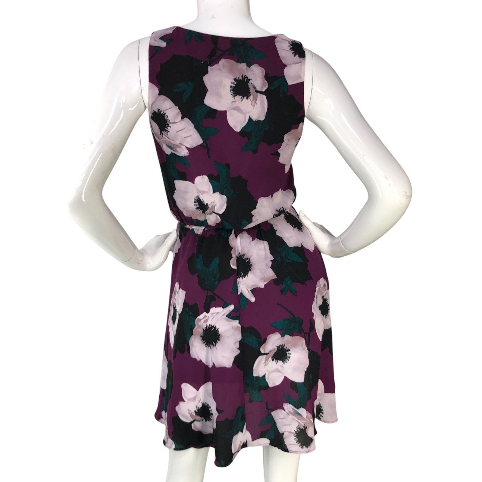 Banana Republic Banana Republic Sz XXSP Dress Sleeveless Floral Print Purple Size XXS / US 00 / IT 34 - 7 Thumbnail