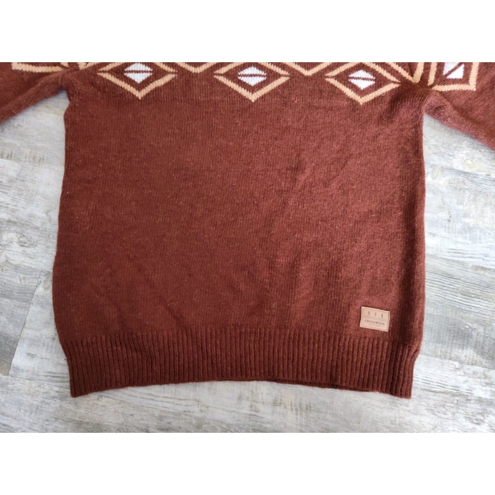 Vintage Passenger Men's Wool Blend Sweater XL Geometric Crew Neck Heavyweight Casual Winter Size US XL / EU 56 / 4 - 7 Thumbnail