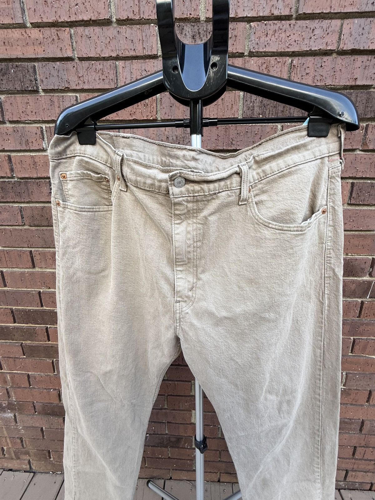 Levi's Levis 505 Jeans Mens 40 X 30 Khaki Straight Leg Tan Denim Size US 40 / EU 56 - 2 Thumbnail