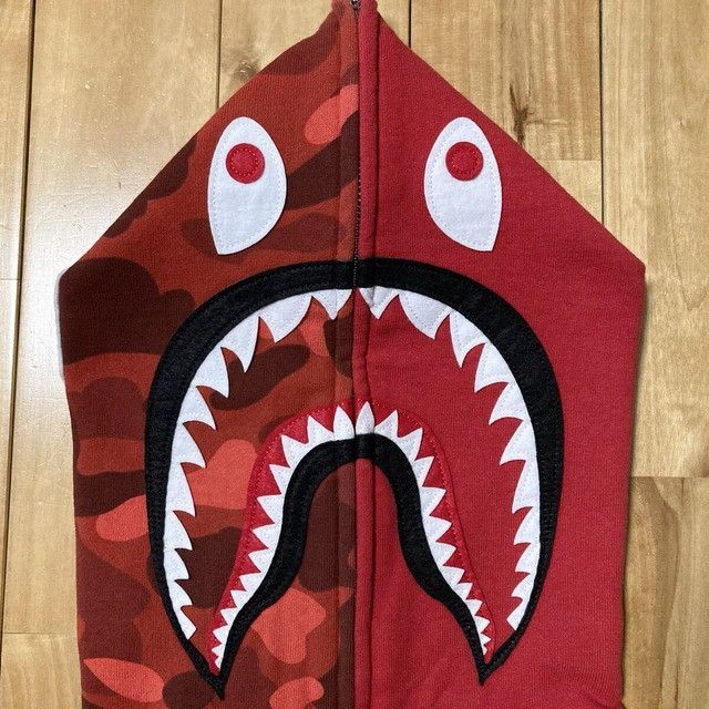 Bape BAPE Red x Red Camo Shark Full Zip Hoodie a bathing ape Size US M / EU 48-50 / 2 - 4 Thumbnail