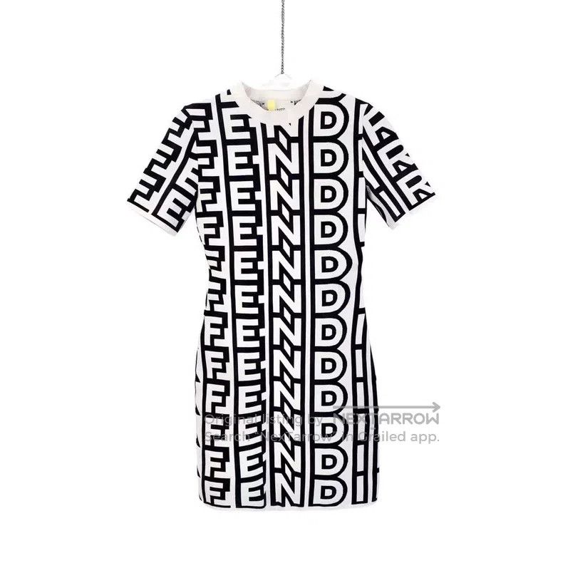 Fendi Fendi Nylon Letter Logo Full Print Knit Dress Size XS / US 0-2 / IT 36-38 - 1 Thumbnail
