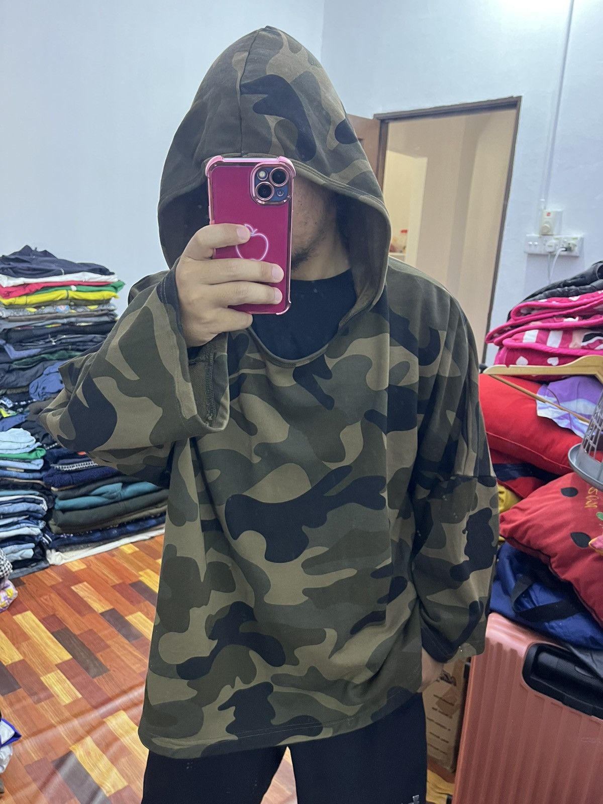 Japanese Brand H/S Designed By Rei Japan Camo Poncho Hoodie Size US L / EU 52-54 / 3 - 1 Thumbnail