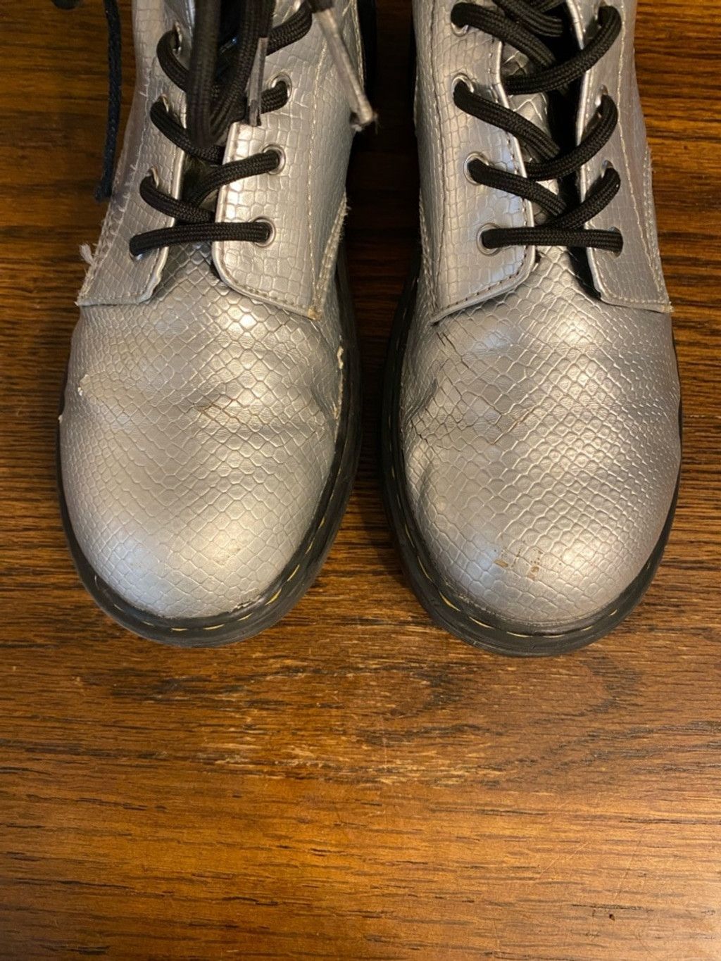 Dr. Martens Dr Martens Silver Scale 8 Eye Zipper Boots size 6 Size US 6 / IT 36 - 6 Thumbnail