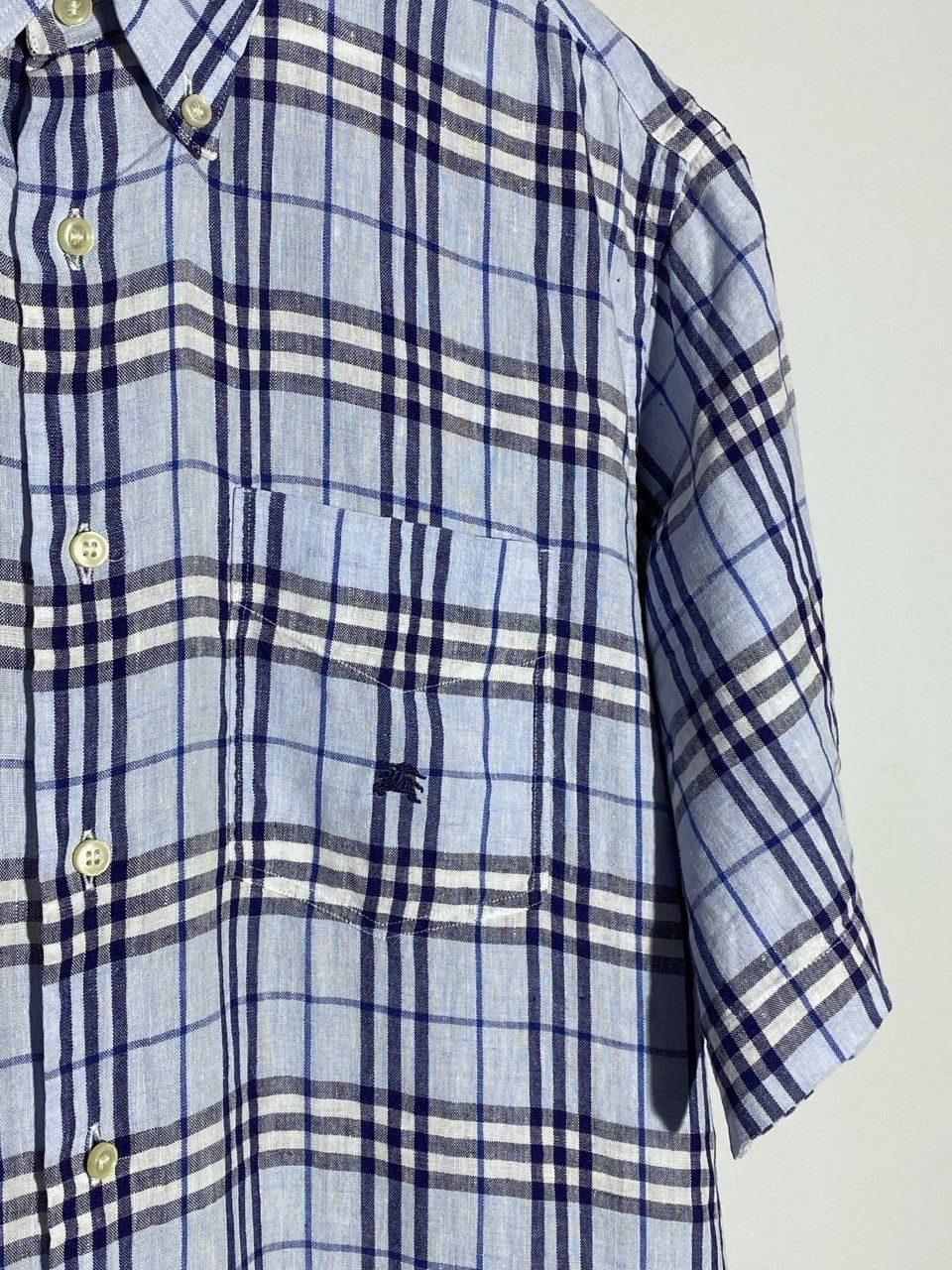 Burberry Burberry London All Over Checked Linen Shirt Rare Item Size US L / EU 52-54 / 3 - 6 Thumbnail