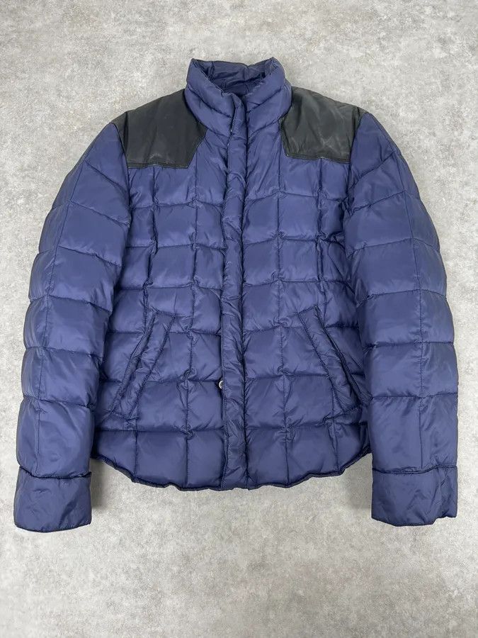 Balmain 2010s Balmain Blue Leather Shoulder Patch Puffer Jacket Size US M / EU 48-50 / 2 - 1 Thumbnail