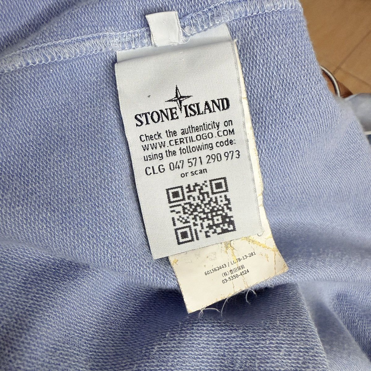 Stone Island Stone Island 2014 Washed Blue Badge Light Sweatshirt Hoodie Size US XL / EU 56 / 4 - 7 Thumbnail