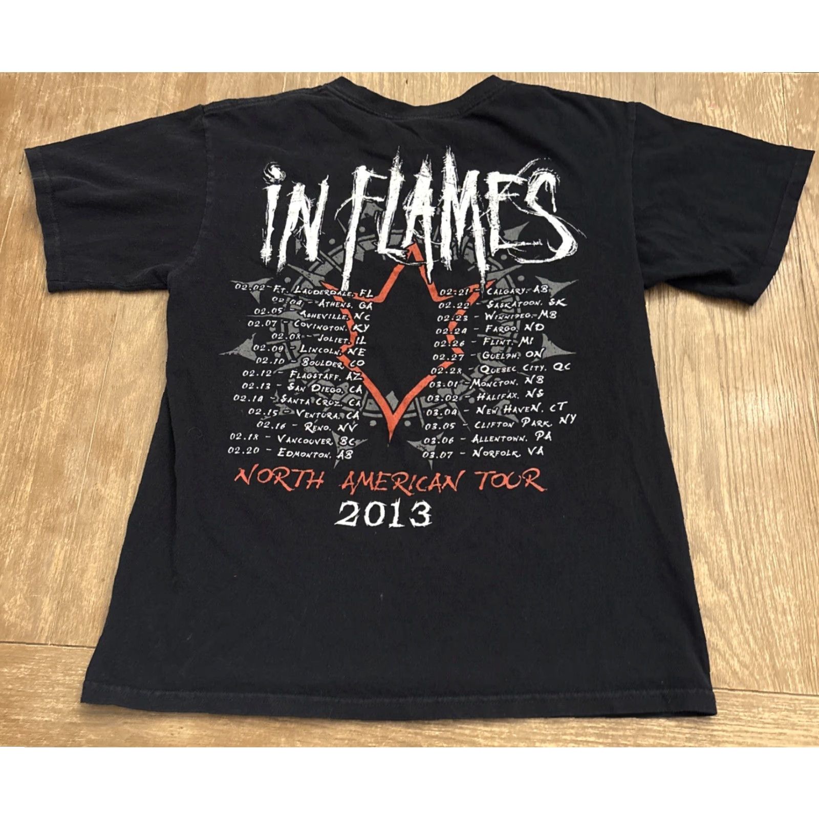 Anvil VINTAGE In Flames T-shirt Metal Swedish 2013 Double-Sided Tour Black Adult Medium Mens Size US M / EU 48-50 / 2 - 3 Thumbnail
