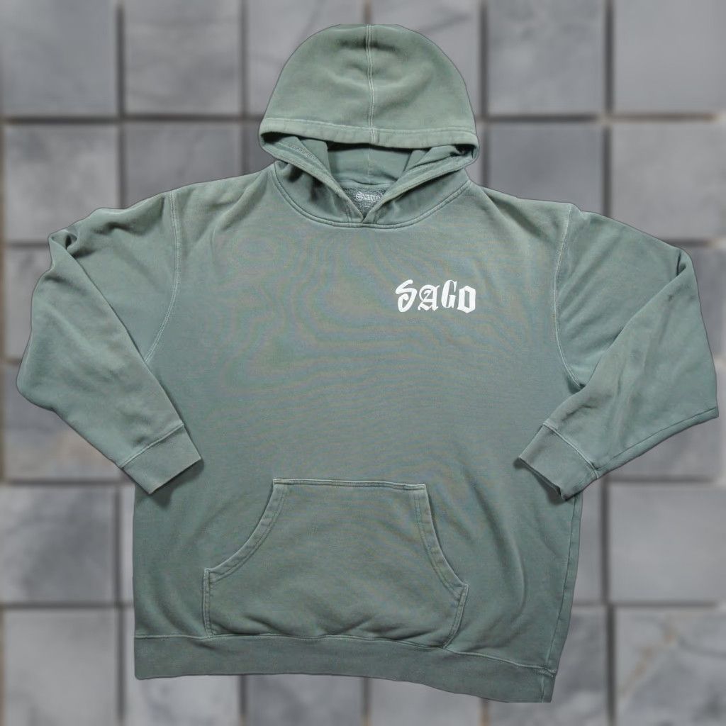 Vintage Sago Sweatshirt Mens XL Green Hoodie Streetwear Pullover Faded Sweater Size US XL / EU 56 / 4 - 1 Thumbnail