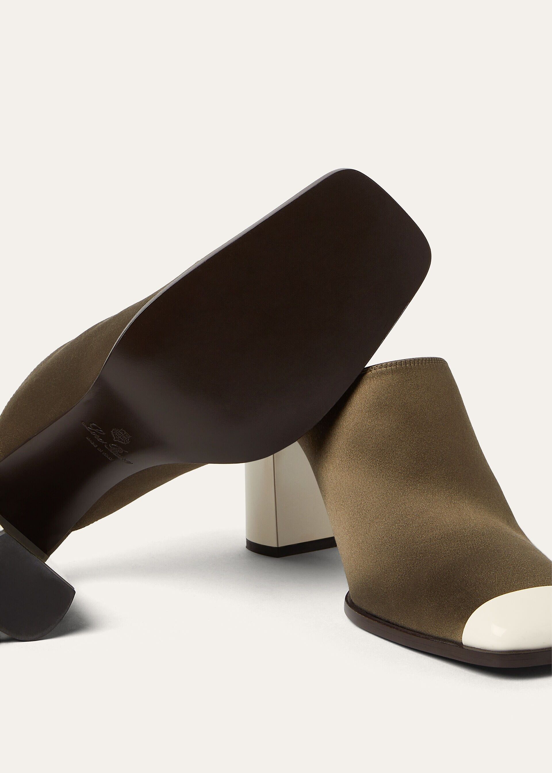 Loro Piana os11x0326 FAR1163 Alba Heeled Mules in Olive Shadow Size US 6 / IT 36 - 5 Thumbnail