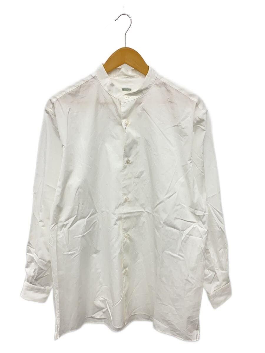 A.PRESSE White Cotton Band Collar Shirt Size US S / EU 44-46 / 1 - 1 Thumbnail
