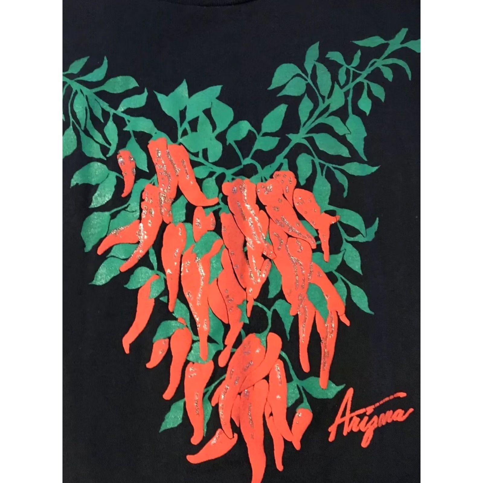 Vintage VINTAGE Arizona Chili Pepper Shirt 2XL Black USA Screen Stars Short Sleeve Single Stitch Retro 90s Mens Sun/Graphic Size US XXL / EU 58 / 5 - 2 Thumbnail