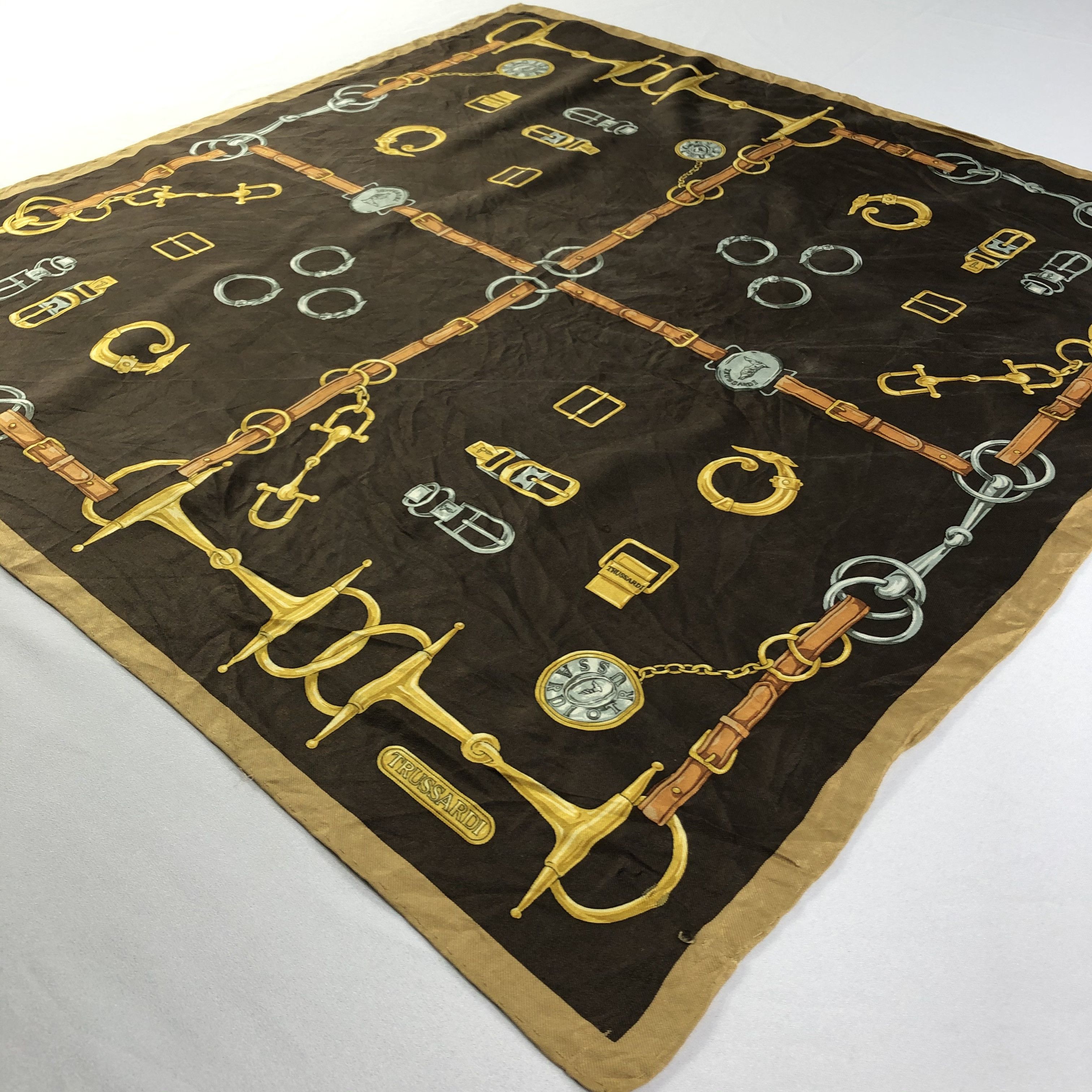 Trussardi × Vintage Vintage Trussardi Silk Scarf Size ONE SIZE - 3 Thumbnail