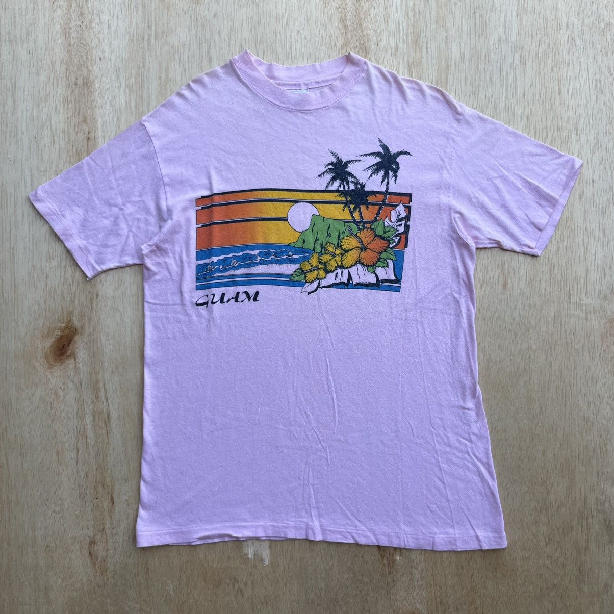 Hanes VINTAGE HAWAIIAN BEACH TEE GUAM HANES 90s Size US L / EU 52-54 / 3 - 1 Thumbnail