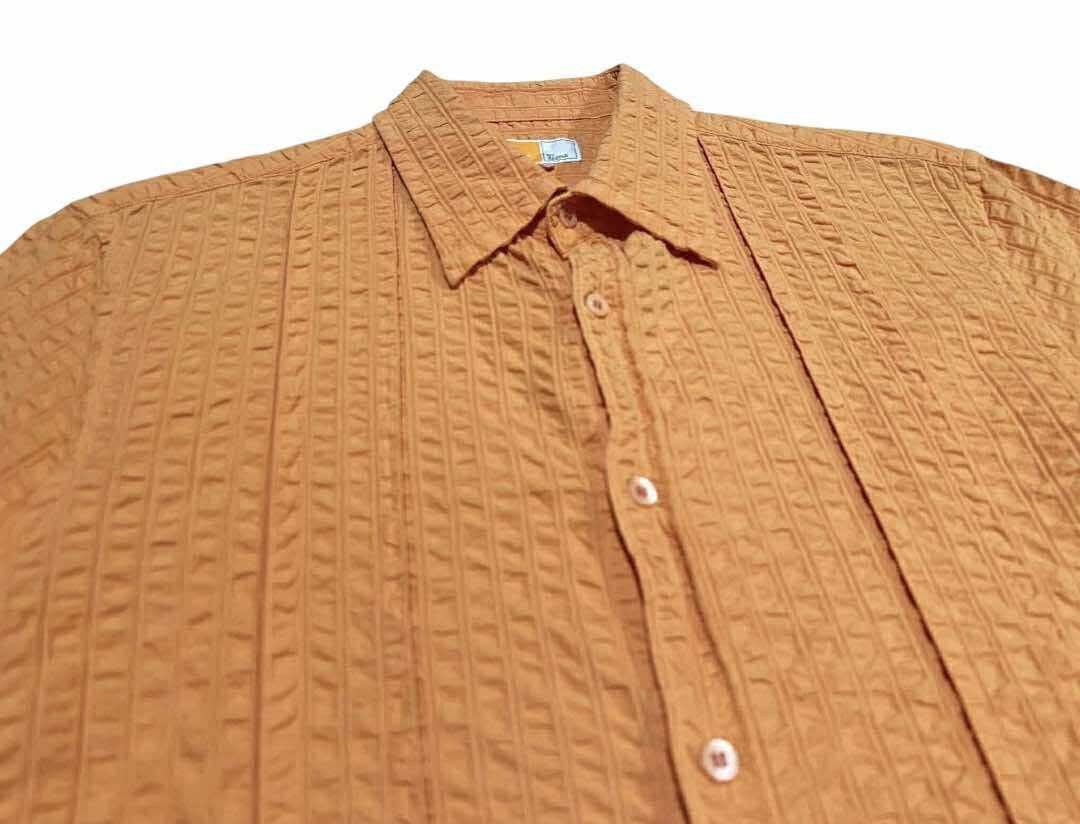 Ermenegildo Zegna 🔥Vintage EZ By Zegna Wrinkled Open Collar Shirt Size US L / EU 52-54 / 3 - 4 Thumbnail