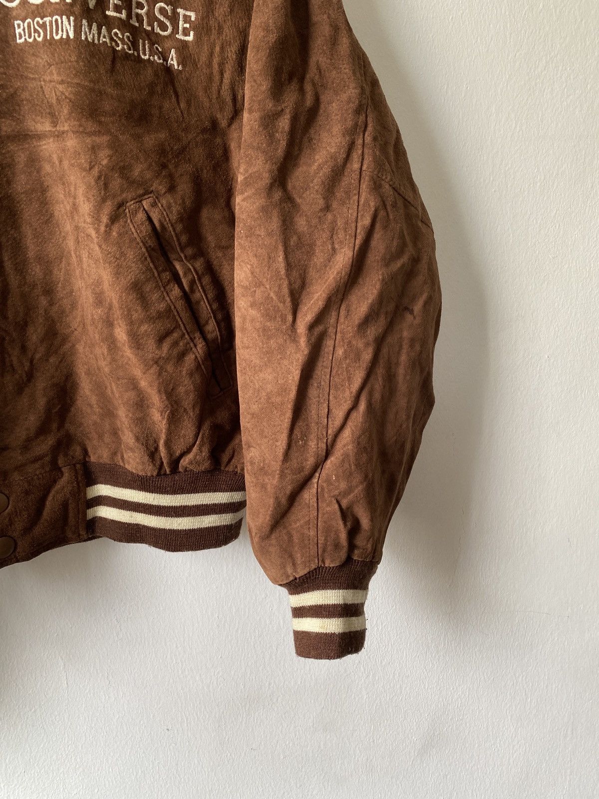 Converse × Vintage Vintage 90s Converse Suede Leather Varsity Jacket Size US M / EU 48-50 / 2 - 5 Thumbnail